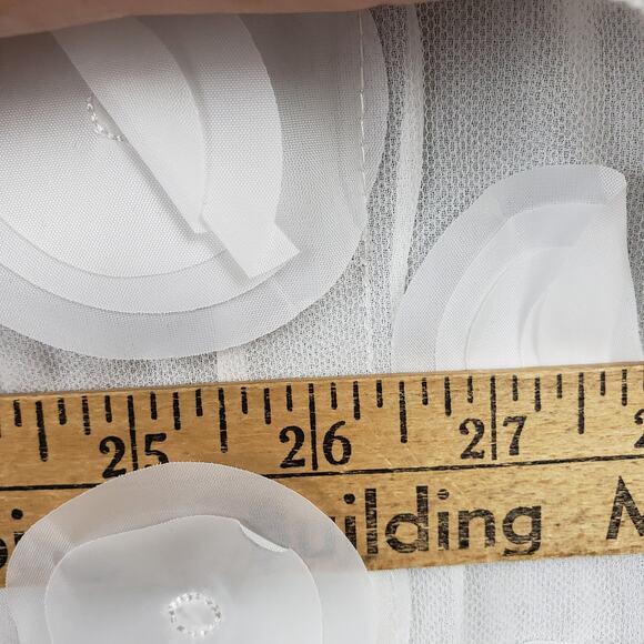 Applique Disc Chiffon Caftan Dress White Flowy Size 1X Fairy Resort Whimsical - Picture 8 of 10